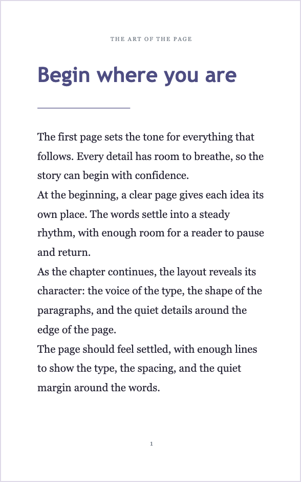 New Chapter template preview