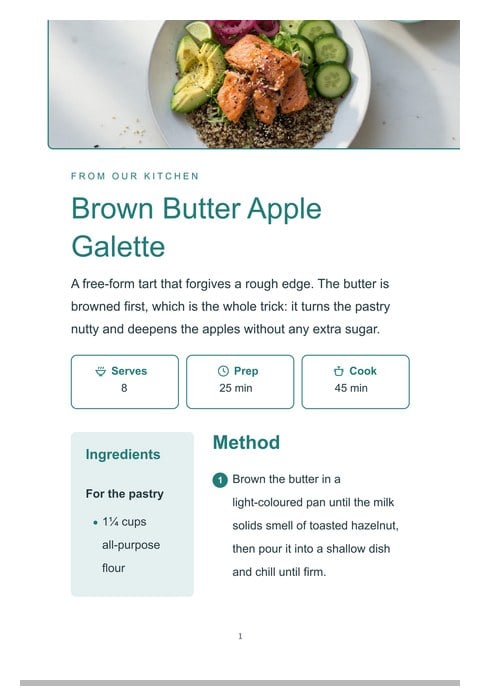 The Modern Cook template preview