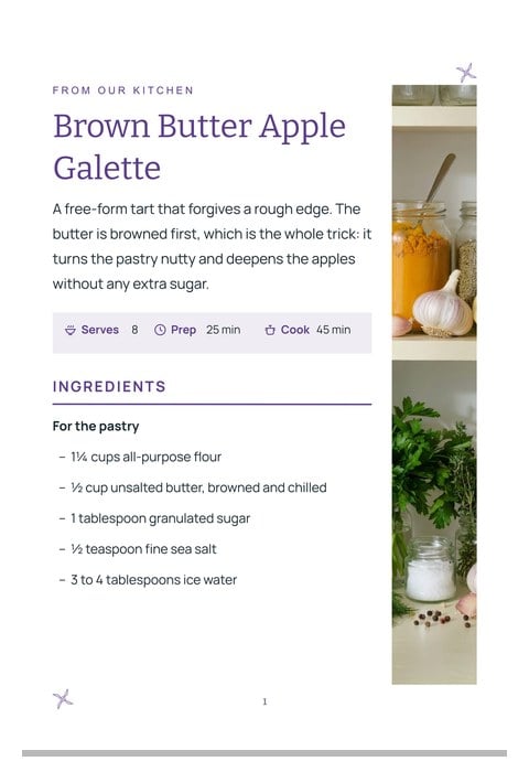 Kitchen Ledger template preview