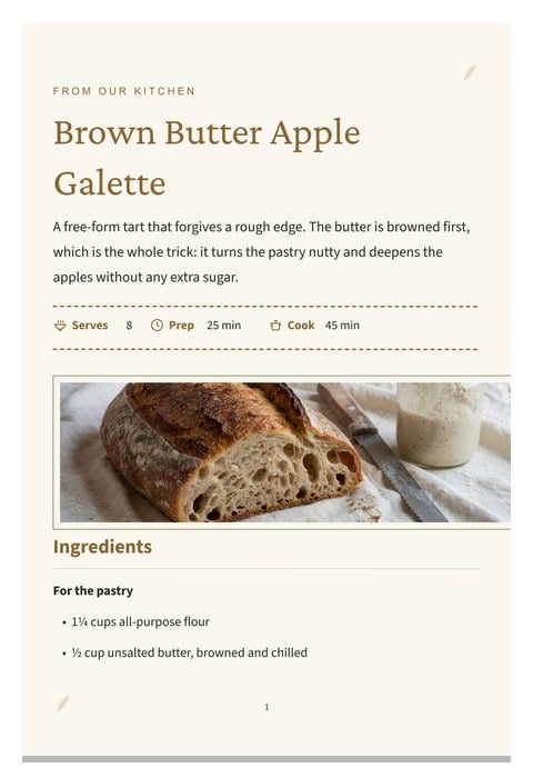 Sourdough Journal template preview