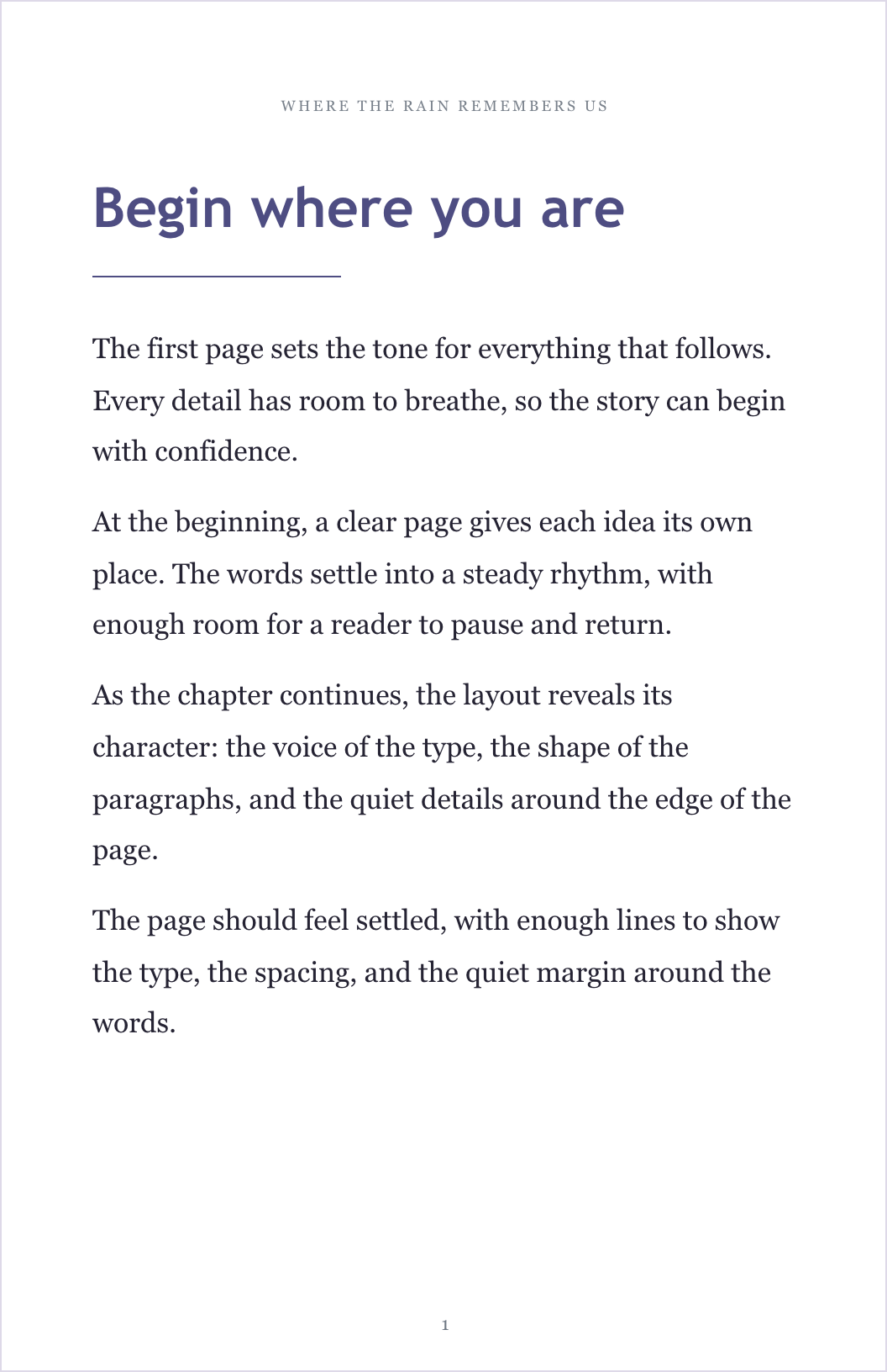 New Chapter template preview