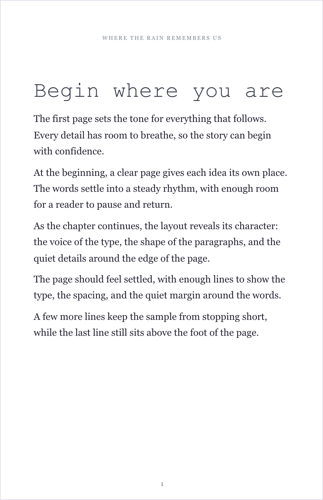 Typewritten template preview